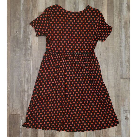 DB Moon size Large Women’s Black Polka Dot Short Sleeve Dress NWT - Picture 3 of 7